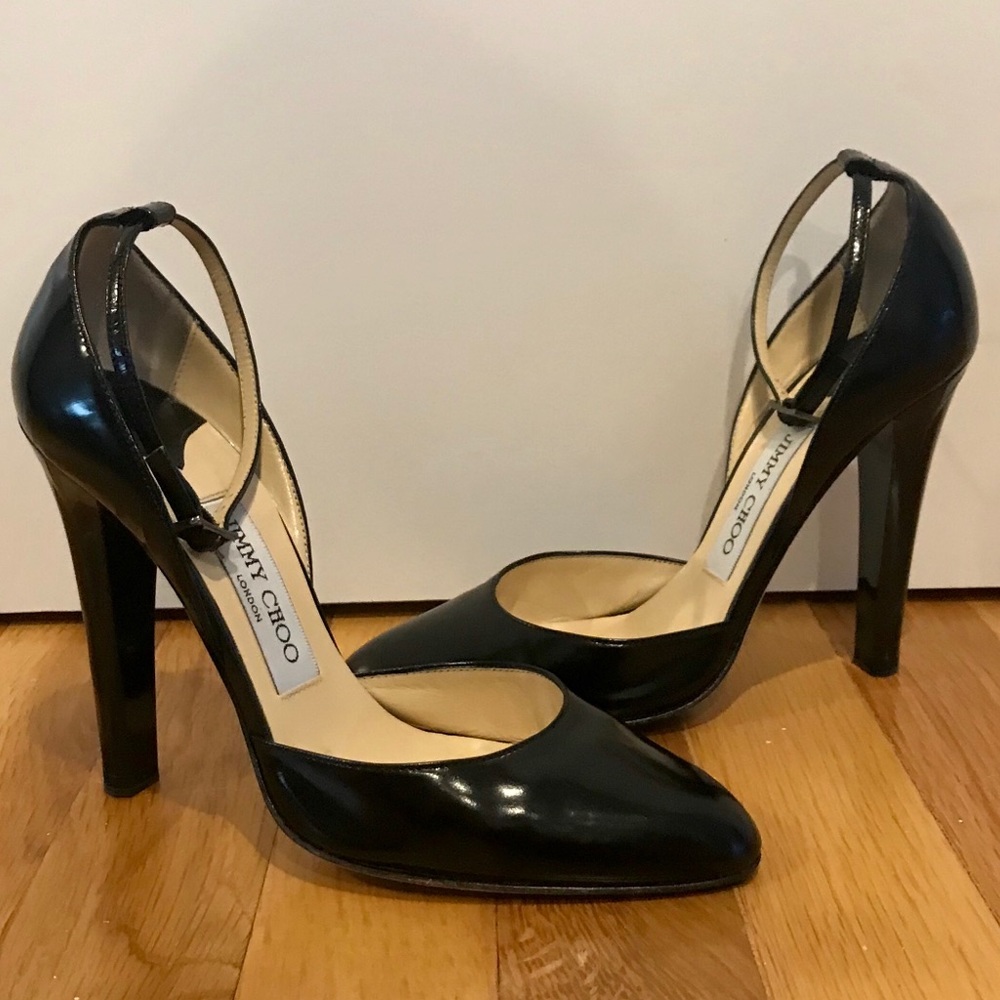 Jimmy Choo Black Patent Leather High Heel Pumps - Picture 4 of 7